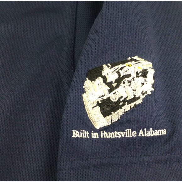 International A26 Featherlite Polo Shirt XL Navy Built In Huntsville Alabama Emb - Picture 3 of 10